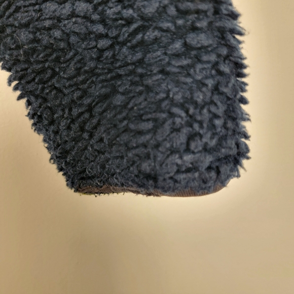 Y2K Abercrombie & Fitch Vintage Navy Green Deep Pile Fleece Jacket Coat Small - Picture 7 of 10